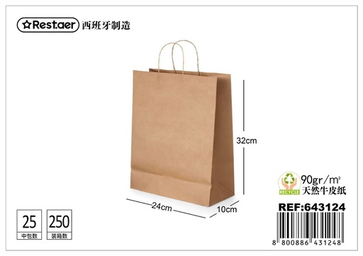 [643124] Bolsa de regalo kraft 24x10x32cm