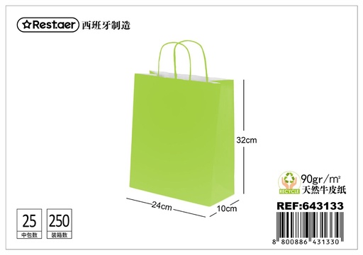 [643133] Bolsa de regalo 24x10x32cm pistacho