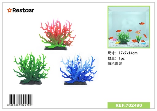 [702490] Adorno de acuario planta 17x7x14cm para decoración acuática