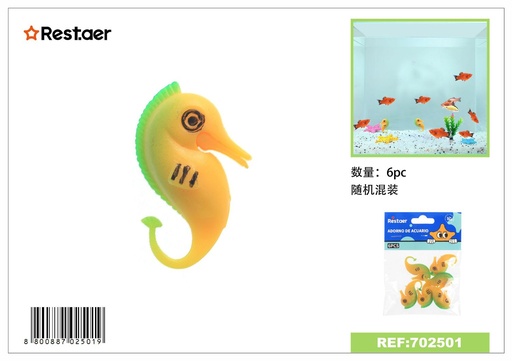 [702501] Adorno de acuario con peces artificiales 6pcs