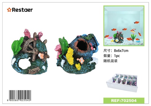 [702504] Decoración de acuario en forma de montaña 8*6*7cm - Accesorios para acuarios