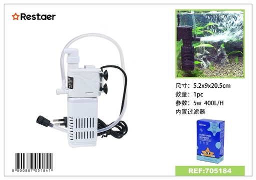 [705184] Filtro de acuario 5W 400L/H accesorios para acuarios