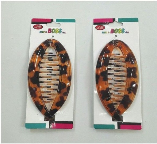 [12982A] Pinza pez marrón 13CM 12/U - Accesorios de cabello