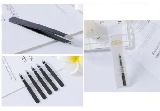 [8875588491135] Pinza depilar negra 12 unidades - Accesorios de belleza y cejas