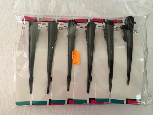 [8875588529210] Pinza pico negra 13 cm 12/u - Accesorios para el cabello