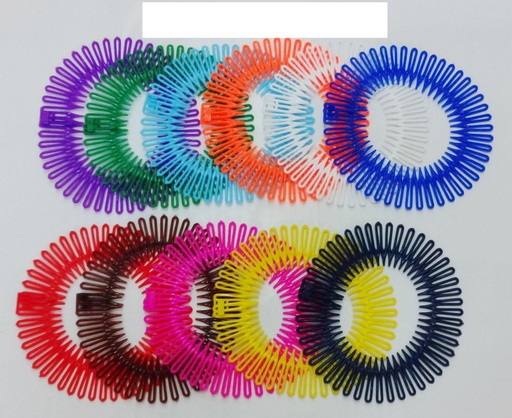 [8875588829358] Peineta color zig zag 24/u - Accesorios de cabello