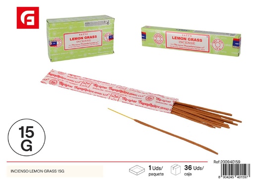 [200940159] Incienso de lemon grass 15g para aromatizar el hogar