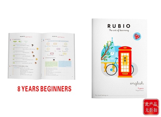 [A003013] Cuaderno de ejercicios en inglés +8 años avanzado Rubio - Material educativo