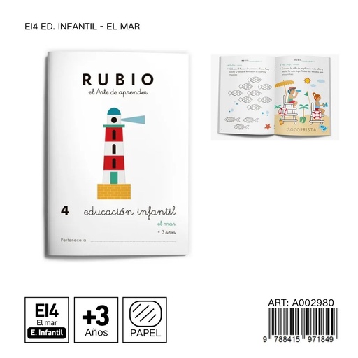 [A002980] Cuaderno de ejercicios 4 - Educación infantil 4