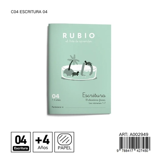 [A002949] Cuaderno de preescritura 04, juguetes educativos