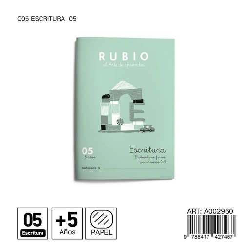 [A002950] Cuaderno Rubio preescritura 05 para educación infantil