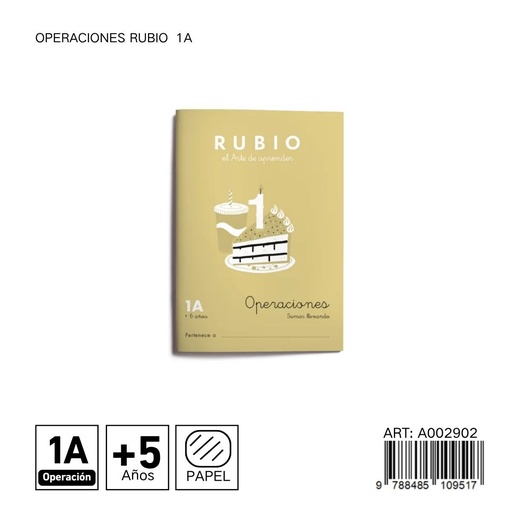 [A002902] Cuaderno de matemáticas 1A para operaciones