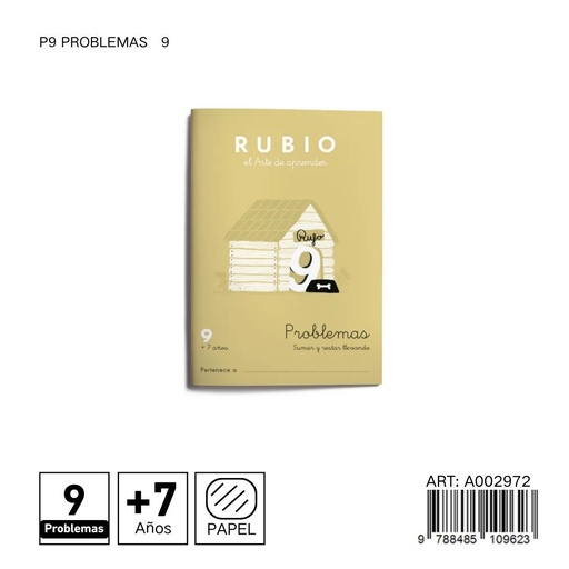 [A002972] Cuaderno de problemas de matemáticas 9 - Material escolar
