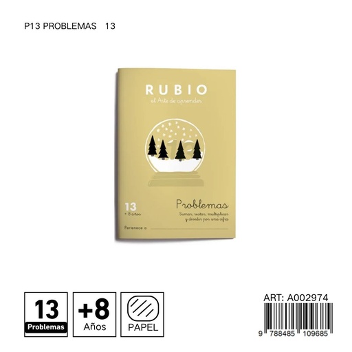 [A002974] Cuaderno de matemáticas problemas 13 material escolar