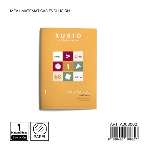 [A003002] Cuaderno de matemáticas 1 - Material escolar