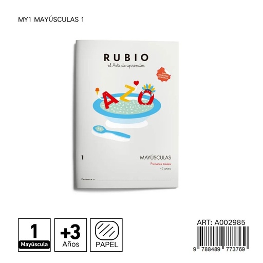 [A002985] Cuaderno de prácticas Mayúsculas 1 - RUBIO - Material escolar