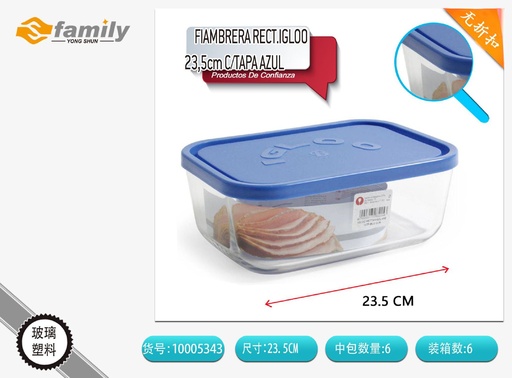 [200400933] Fiambrera rectangular igloo con tapa azul - Utensilios de cocina