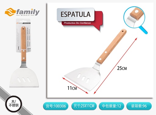[100306] Espátula de madera con mango chino para barbacoa