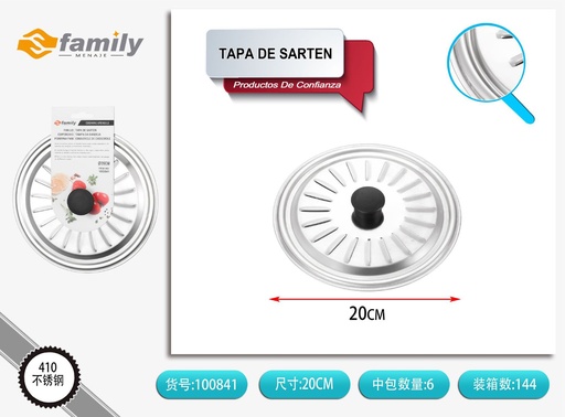 [100841] Tapa de sartén de acero inoxidable 20 cm - Accesorios de cocina