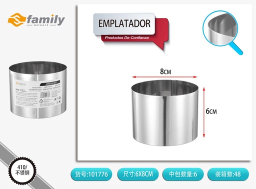 [101776] Emplatador 6x8cm en acero para hornear