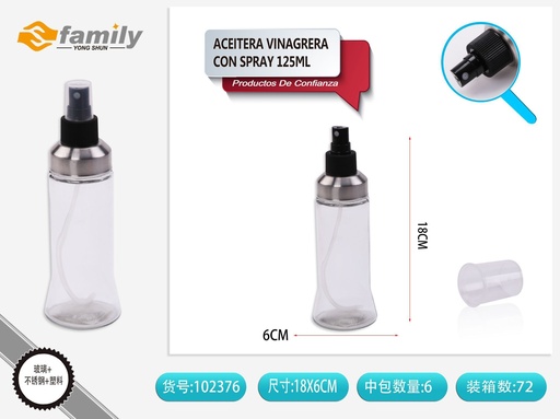 [102376] Aceitera vinagrera con spray 125ml - Accesorios de cocina y dispensadores