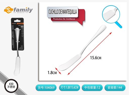 [104069] Cuchillo de mantequilla de acero inoxidable 3 piezas para mesa