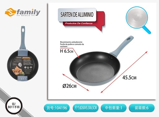 [104196] Sartén de aluminio antiadherente 26cm para cocinar