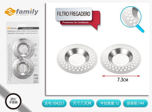 [104257] Filtro fregadero 2 piezas 7.5 cm - Utensilios de cocina