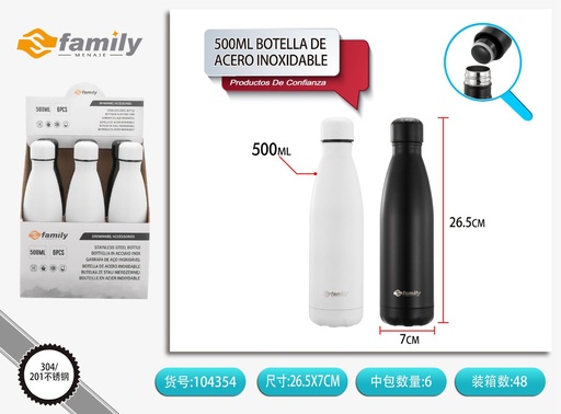 [317104354] Botella de acero inoxidable 500ml - Utensilios de bebida