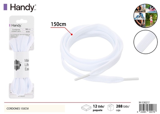 [130217] Cordones planas blancas de 150 cm - Accesorios para calzado