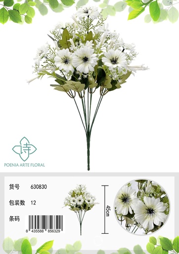[630830白色] Ramo de flores artificiales - Decoración floral