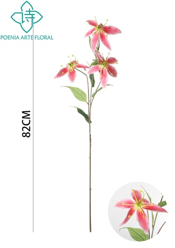 [631127ROSA] Lirio artificial de tela 82cm para decoración