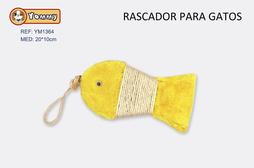 [YM1364] Juguete para gatos con forma de pez rascador 20x10cm