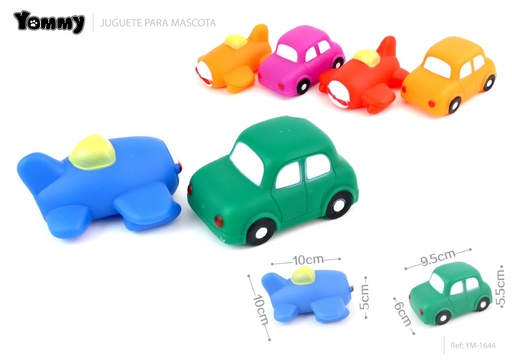 [YM1644] Juguete de vinilo para mascotas en forma de coche y avión 9.5x6x5.5cm / 10x10x5cm