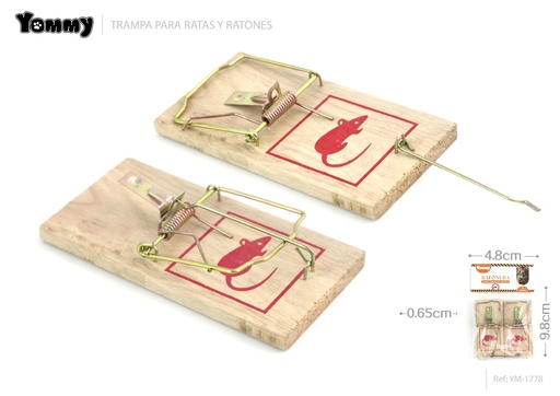 [YM1778] Trampa para ratones de dos piezas 9.8x4.8x0.65 cm - Trampas y control de plagas
