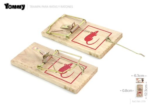 [YM1779] Trampa para ratones de tamaño mediano 12.3x6.3x0.8 cm - Trampas y control de plagas