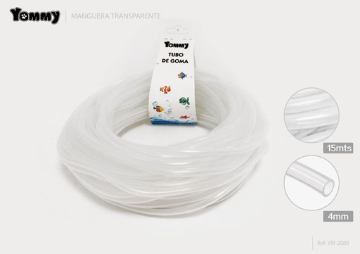 [YM2080] Manguera transparente 4mm*15m - Accesorios para acuarios
