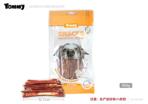[YM2867] Tiras de carne de res y bacalao 12.7 cm - Alimentos y golosinas para mascotas