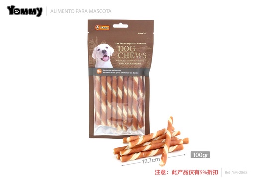 [YM2868] Snack de pollo con fibra y nutrientes para mascotas 12.7cm 100g