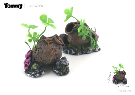 [YM3003] Decoración tipo barril para acuario 7*5*5cm - Accesorios decorativos para acuarios