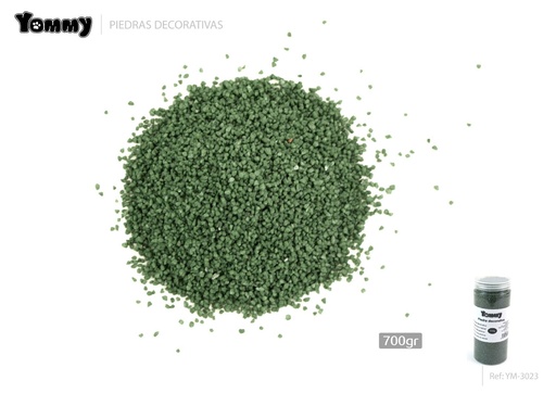 [YM3023] Arena verde decorativa para acuarios 700g - Decoración para acuarios