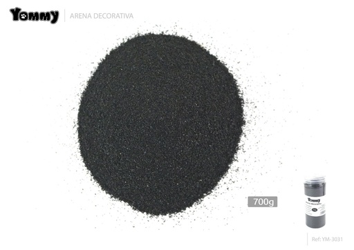 [YM3031] Arena decorativa para acuarios color negro 700 g - Decoración para acuarios