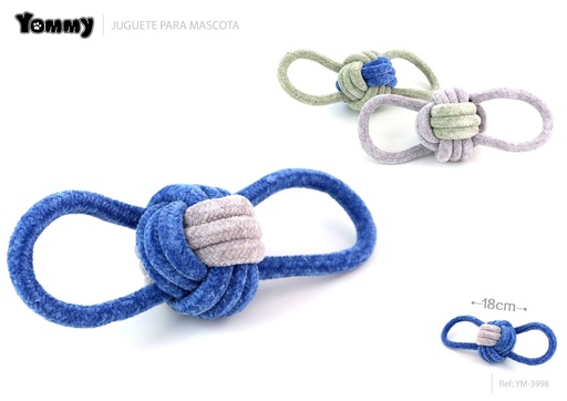 [YM3998] Juguete de doble oreja para mascotas 18cm - Juguete de cuerda para mascotas