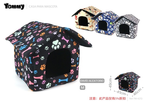 [YM4272] Caseta con diseño estampado para mascotas M 46x49x41cm