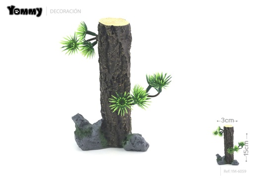 [YM6059] Decoración de resina para acuario con raíz de árbol 3x3x15cm