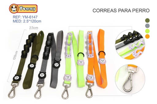 [YM6147] Correa para perro acolchada de alta calidad 2.5x120cm