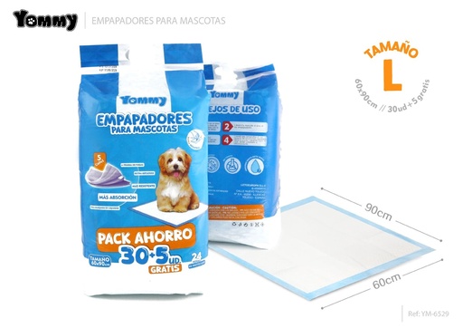 [YM6529] Empapadores para mascotas 60*90cm 30PCS+5PCS - Productos de higiene para animales