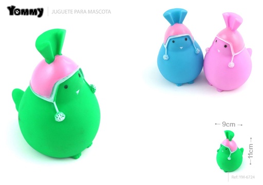 [YM6724]  Juguete para mascotas - Gato de goma con gorra 11*9 cm