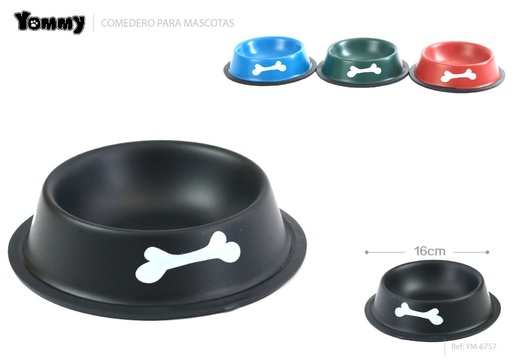 [YM6757] Comedero para mascotas de acero inoxidable 16 cm - Accesorios de alimentación para mascotas