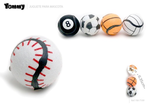 [YM7109] Juguete de goma verde para mascotas con pelota de 6.35cm